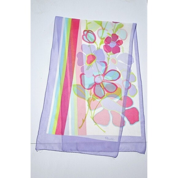 PAOLI Vivid Floral Rectangular Scarf 44in x 13in - Picture 1 of 4